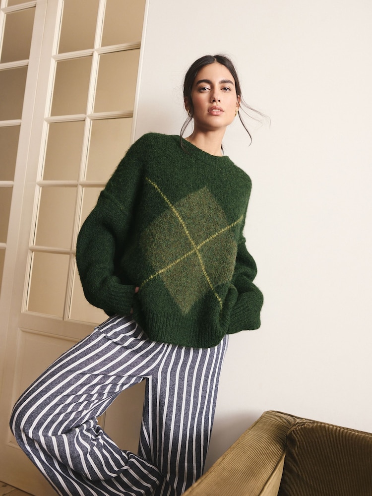 Verde - Knitted Crew Neck Jumper - Imagem 1 de 8
