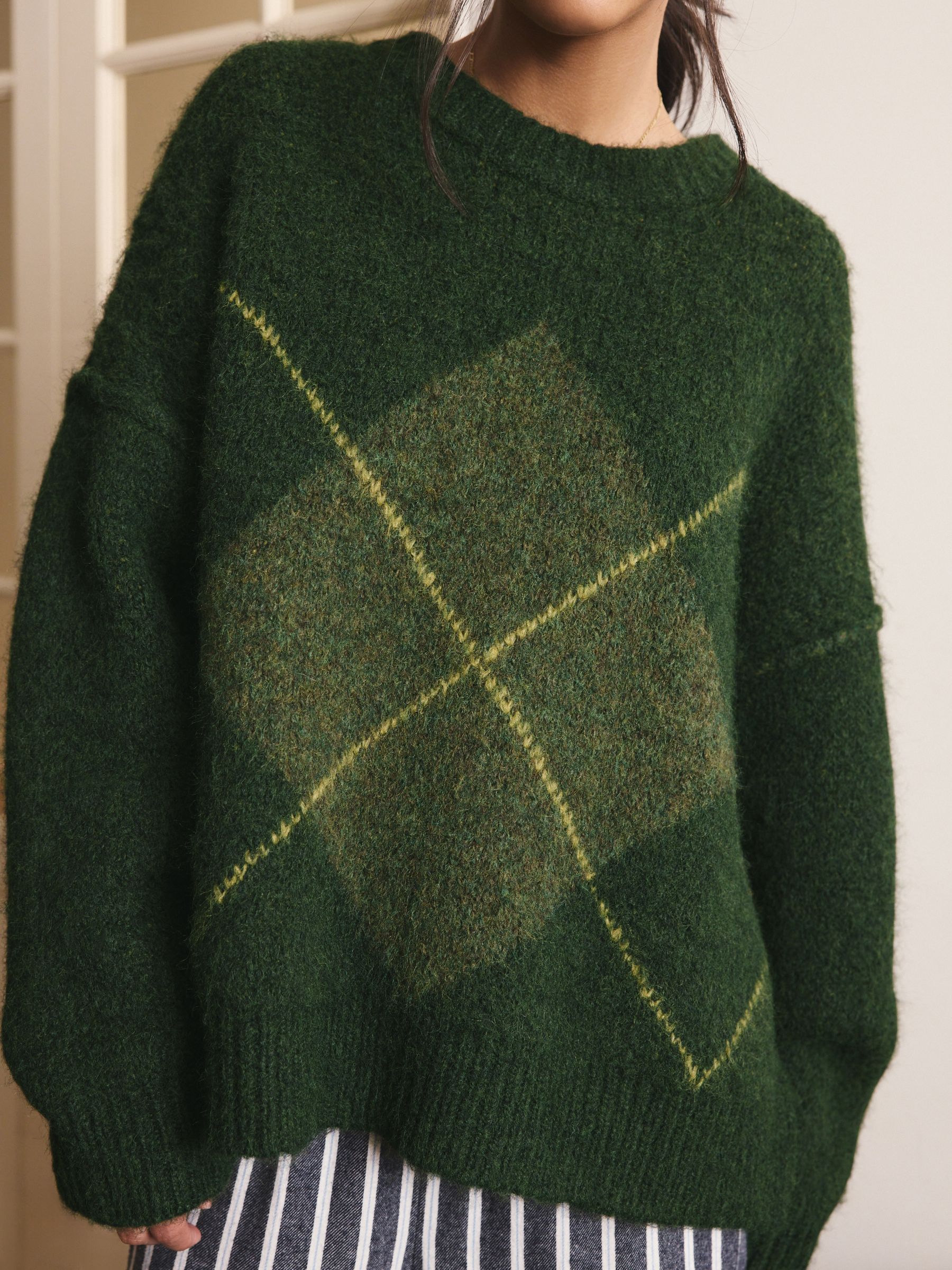 Buy Green Knitted Crew Neck Jumper from Next China