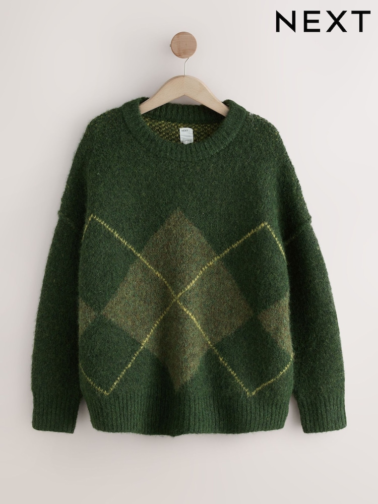 Green Knitted Crew Neck Jumper - Image 5 of 5