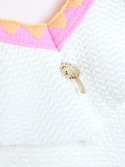 River Island White Girls Frilled Whipstitch Swimsuit - Image 4 of 4