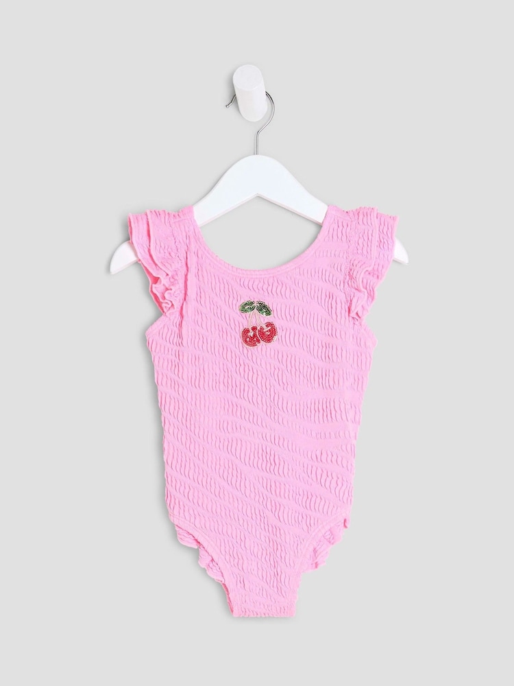 Bañador con diseño adornado de cerezas para niñas de River Island - Imagen 1 de 4