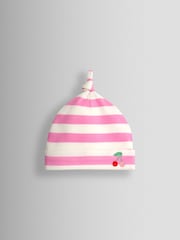 JoJo Maman Bébé Pink Cherry Stripe Hat - Image 2 of 5