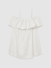 Reiss Ivory Cream Lucia Cotton Off Shoulder Mini Dress - Image 2 of 5