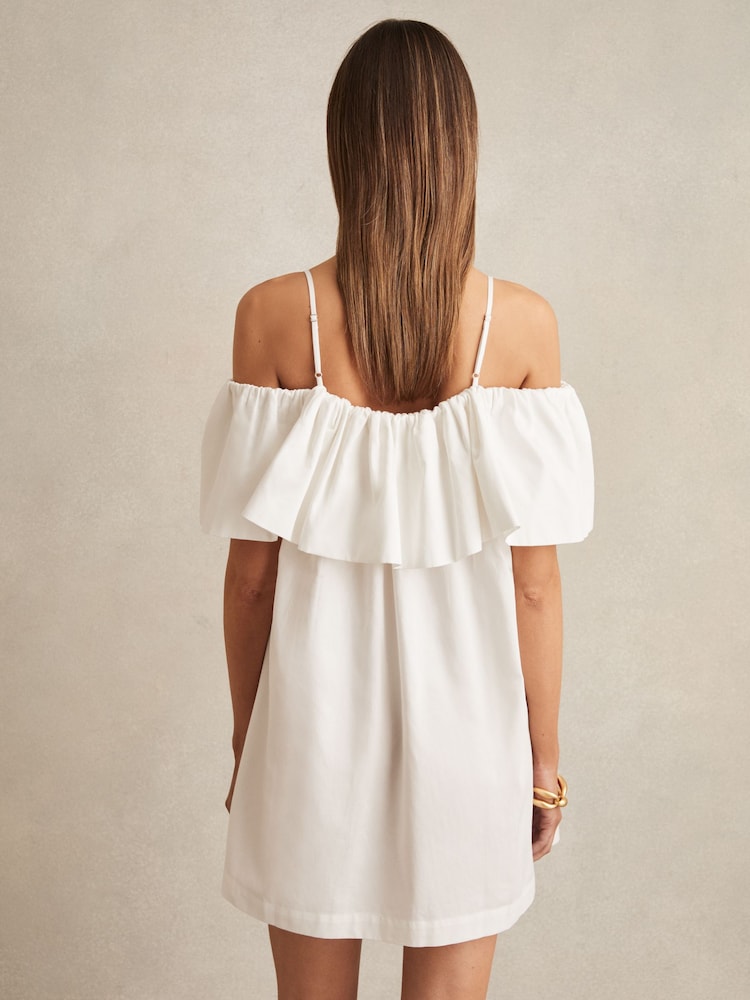 white christmas dresses Nalani Cotton Off Shoulder Ruffled Mini Dress Peonia Pink - Borgo De Nor main image 1