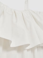 Reiss Ivory Cream Lucia Cotton Off Shoulder Mini Dress - Image 5 of 5