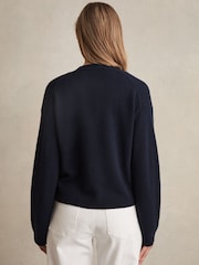 Mornarica - Reiss Mila Wool-Cashmere Button Cardigan - Slika 5 iz 6