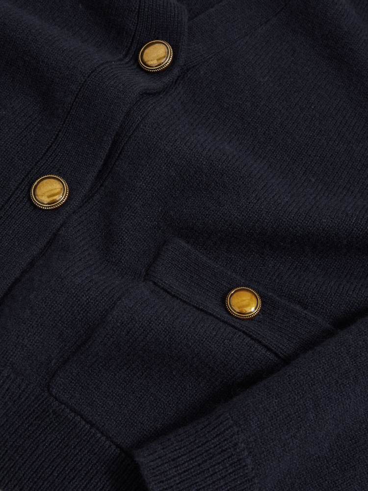 Mornarica - Reiss Mila Wool-Cashmere Button Cardigan - Slika 6 iz 6