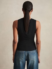 Reiss Black Dani Stretch-Modal Ruched Vest - Image 5 of 6