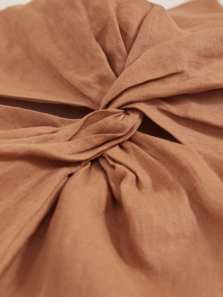 Reiss Brown Bay Linen Halterneck Cut Out Playsuit - Image 6 of 6