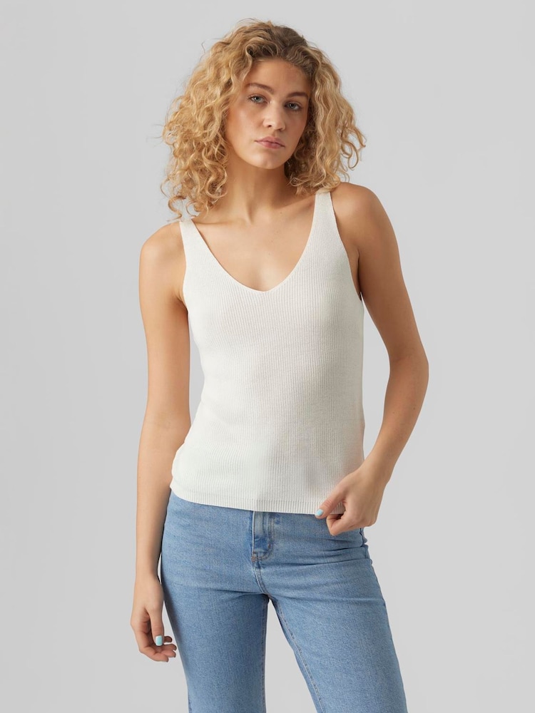 VERO MODA White Knitted Vest Cami Top - Image 3 of 5
