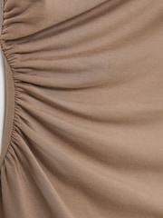 Reiss Mocha Brown Dani Stretch-Modal Ruched Vest - Image 6 of 6