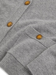 Reiss Silver Grey Mila Wool-Cashmere Button Cardigan - Image 6 of 6
