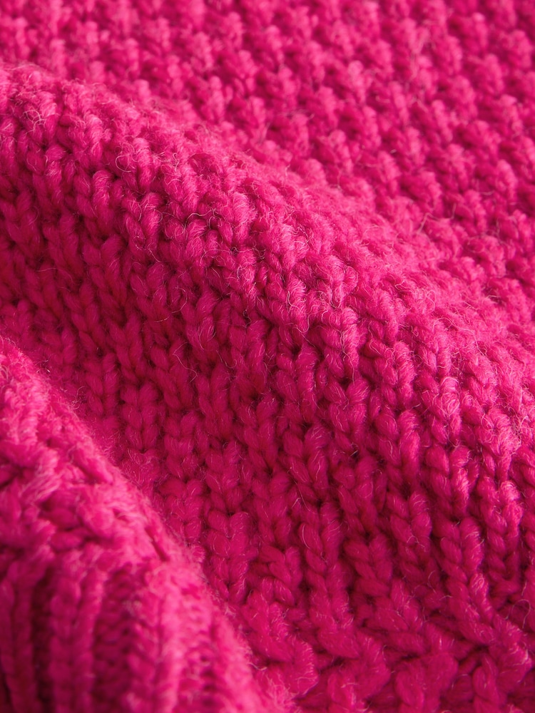 Bright Pink Layer Look Knitted Tank With Wool - Image 2 of 3