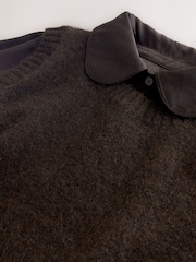 Chocolate marrom - Satin Shirt Layer Knitted Tank - Imagem 9 de 9