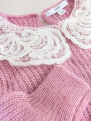 Rosa blush - Sequin Lace Collar Jumper - Imagem 3 de 4