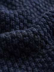 Navy Blue Pheasant Layer Look Knitted Tank With Wool - Image 6 of 7
