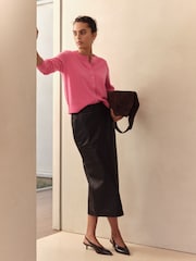 Bright Pink 100% Cashmere Long Sleeve Cardigan - Image 2 of 8