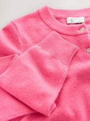 Bright Pink 100% Cashmere Long Sleeve Cardigan - Image 7 of 8