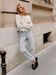 VERO MODA 3/4 Sleeve Boat Neck Crochet Top - Image 1 of 6