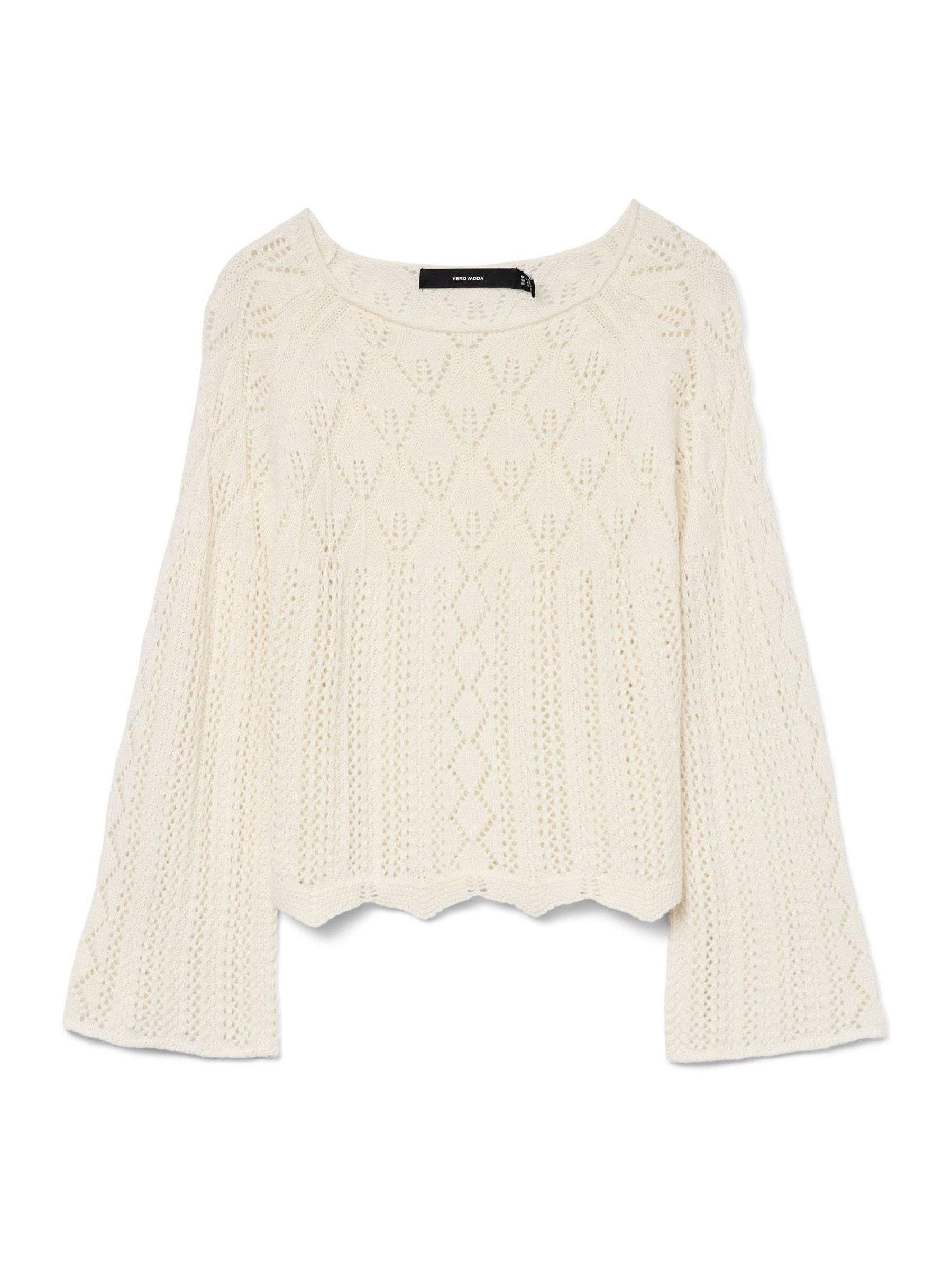 Buy VERO MODA Cream 3/4 Sleeve Boat Neck Crochet Top from Next USA