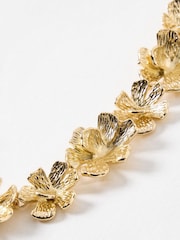 Oliver Bonas Gold June Cast Flowers Cord Collar Necklace - Image 2 of 3