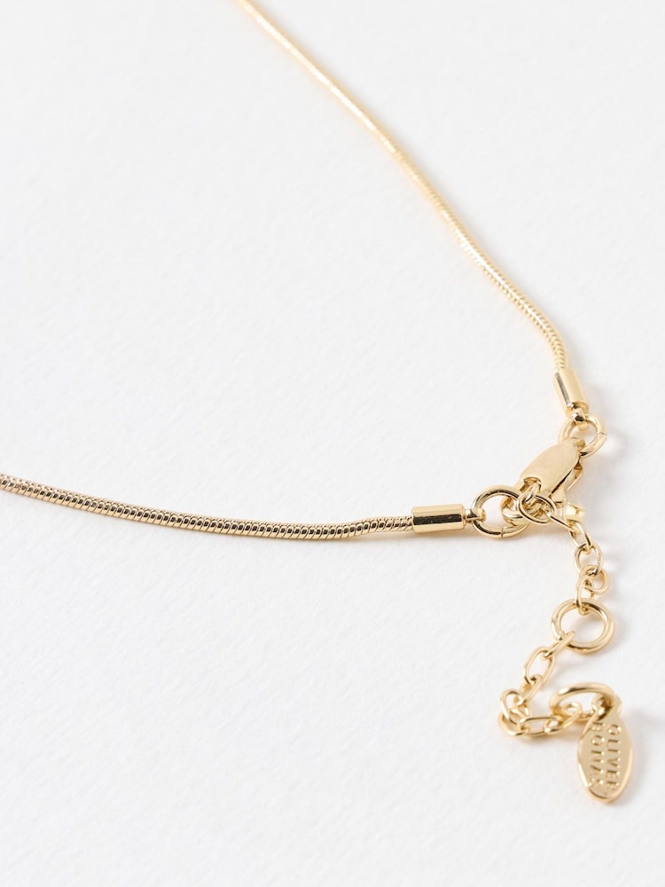 Oliver Bonas Gold June Cast Flowers Cord Collar Necklace - Image 3 of 3