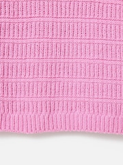 Oliver Bonas Pink Ribbed Textured Knitted Vest - Image 5 of 5