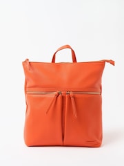 Oliver Bonas Orange Large Anie Multi Pocket Backpack - Image 3 of 8