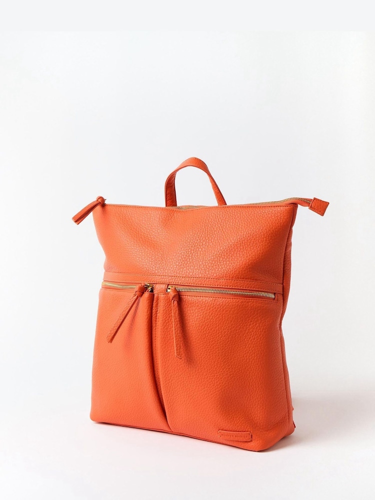 Oliver Bonas Orange Large Anie Multi Pocket Backpack - Image 5 of 8