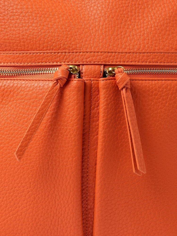 Oliver Bonas Orange Large Anie Multi Pocket Backpack - Image 6 of 8