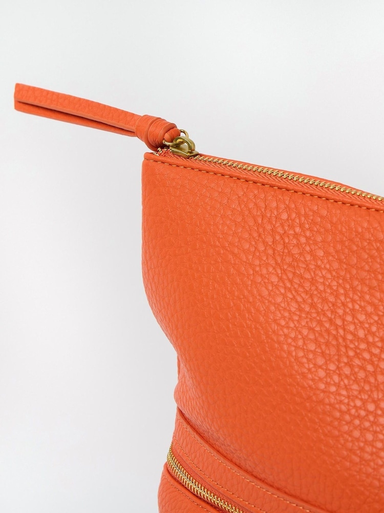 Oliver Bonas Orange Large Anie Multi Pocket Backpack - Image 8 of 8