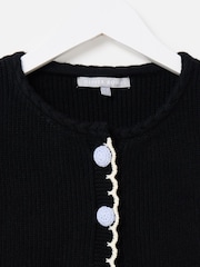 Oliver Bonas Black Blanket Stitch Knitted Waistcoat - Image 3 of 5
