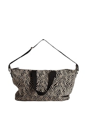 Oliver Bonas Black Zebra Weekend Bag - Image 2 of 7
