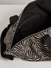 Oliver Bonas Black Zebra Weekend Bag - Image 4 of 7