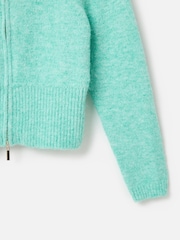 Oliver Bonas Green Aqua Zip Through Knitted Cardigan - Image 4 of 5