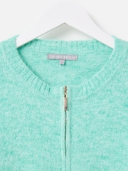 Oliver Bonas Green Aqua Zip Through Knitted Cardigan - Image 5 of 5