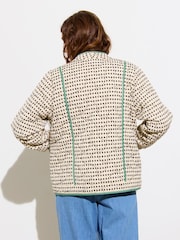 Oliver Bonas White Spotty Quilted Jacket - Image 2 of 8