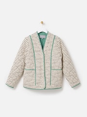 Oliver Bonas White Spotty Quilted Jacket - Image 4 of 8