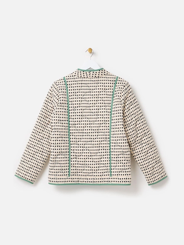 Oliver Bonas White Spotty Quilted Jacket - Image 5 of 8