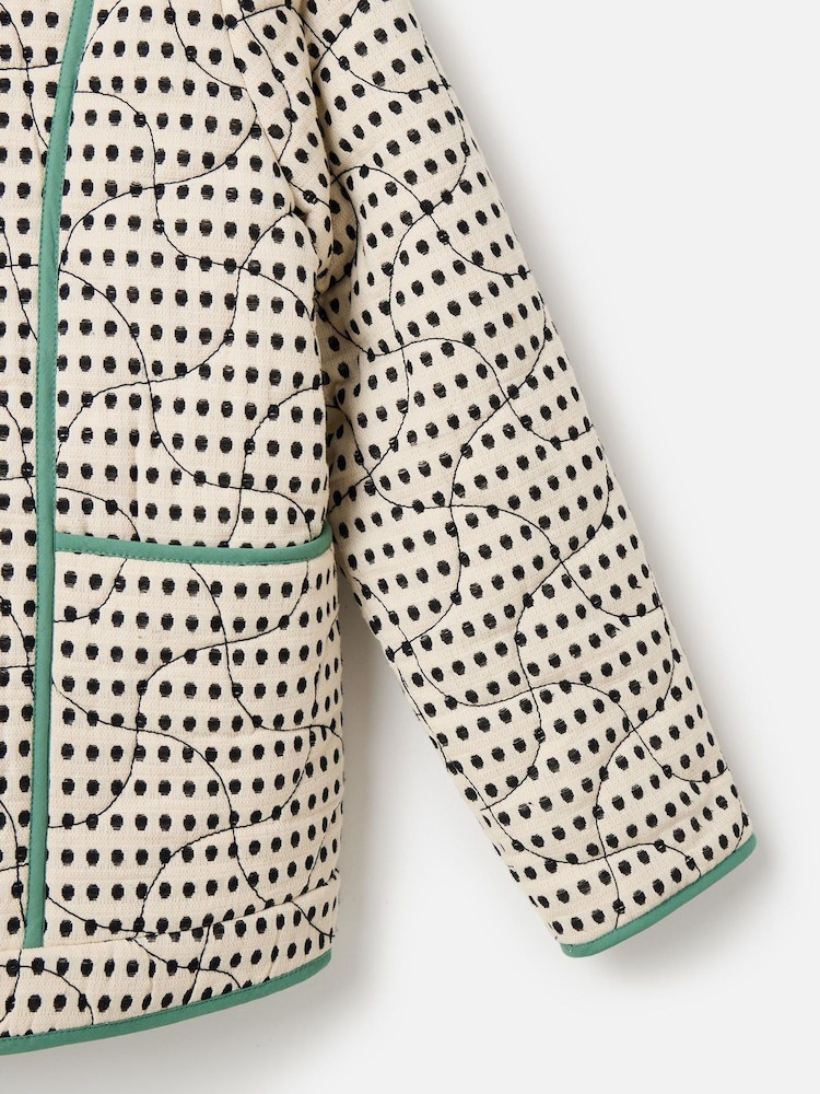 Oliver Bonas White Spotty Quilted Jacket - Image 6 of 8