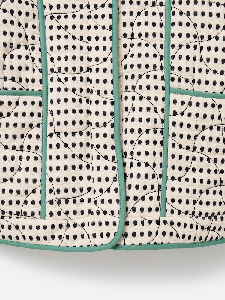 Oliver Bonas White Spotty Quilted Jacket - Image 8 of 8