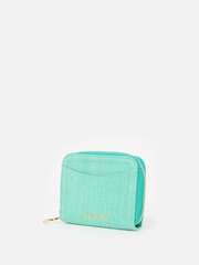 Oliver Bonas Green Lola Denim Zip Around Purse - Image 2 of 5