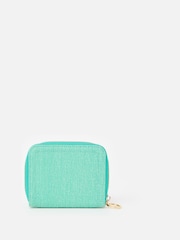 Oliver Bonas Green Lola Denim Zip Around Purse - Image 3 of 5