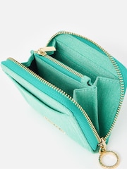 Oliver Bonas Green Lola Denim Zip Around Purse - Image 5 of 5