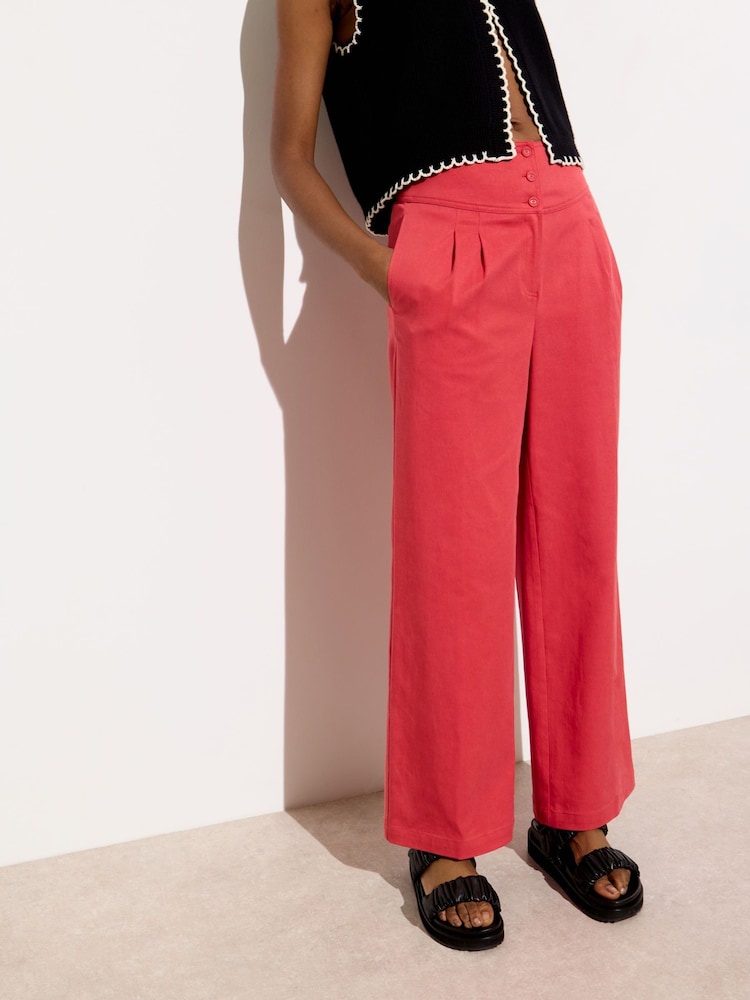 Oliver Bonas Blue Basque Wide Leg Regular Trousers - Image 2 of 8