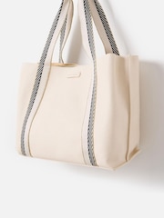 Oliver Bonas Cream Emma Stripe Tote Bag - Image 2 of 6