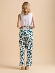 Brakeburn Blue Woodland Leaves 100% Cotton Trousers - Image 2 of 6