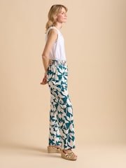 Brakeburn Blue Woodland Leaves 100% Cotton Trousers - Image 3 of 6