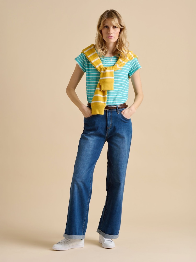 Brakeburn Blue Aqua Stripe T-Shirt - Image 2 of 5