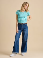 Brakeburn Blue Aqua Stripe T-Shirt - Image 4 of 5